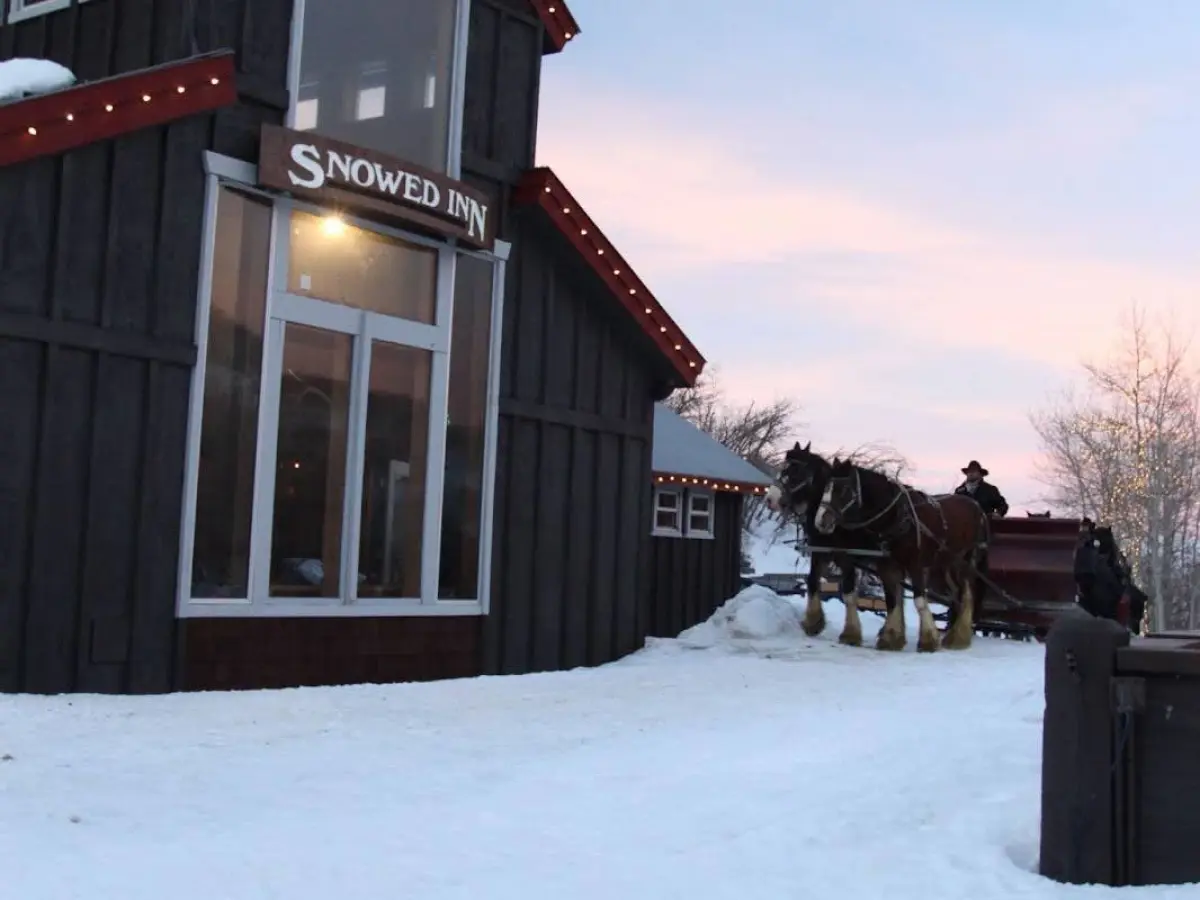 a house covered in snow